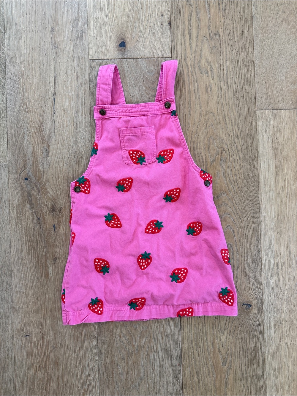 Isaac Mizrahi Pink Strawberry Overall Dress